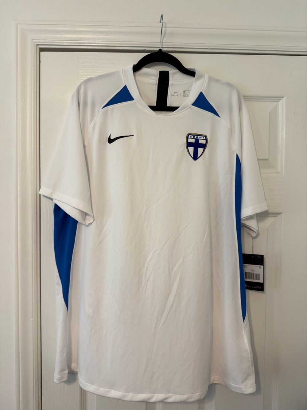 Nike Finland White & Blue Soccer Jersey